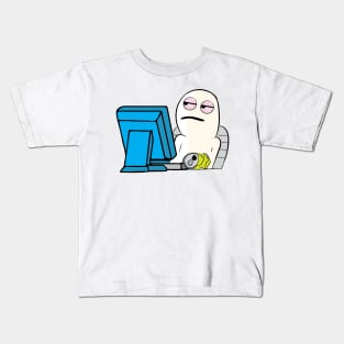 Introverted unimpressed attitude sleepless meme character Kids T-Shirt
